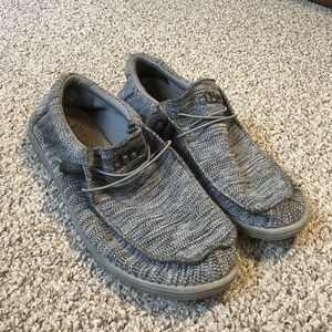 Hey Dude Mens Wally Sox Loafer Shoes Size 13 Gray Casual Comfort Slipper Flaw